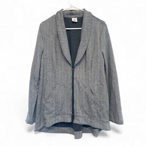 CAbi Charcoal Women's Blazer/Coat w/ Front and Back Zipper Feature Size Medium